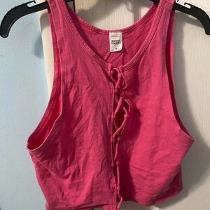 Hollister Pink Tank Top with Front Tie